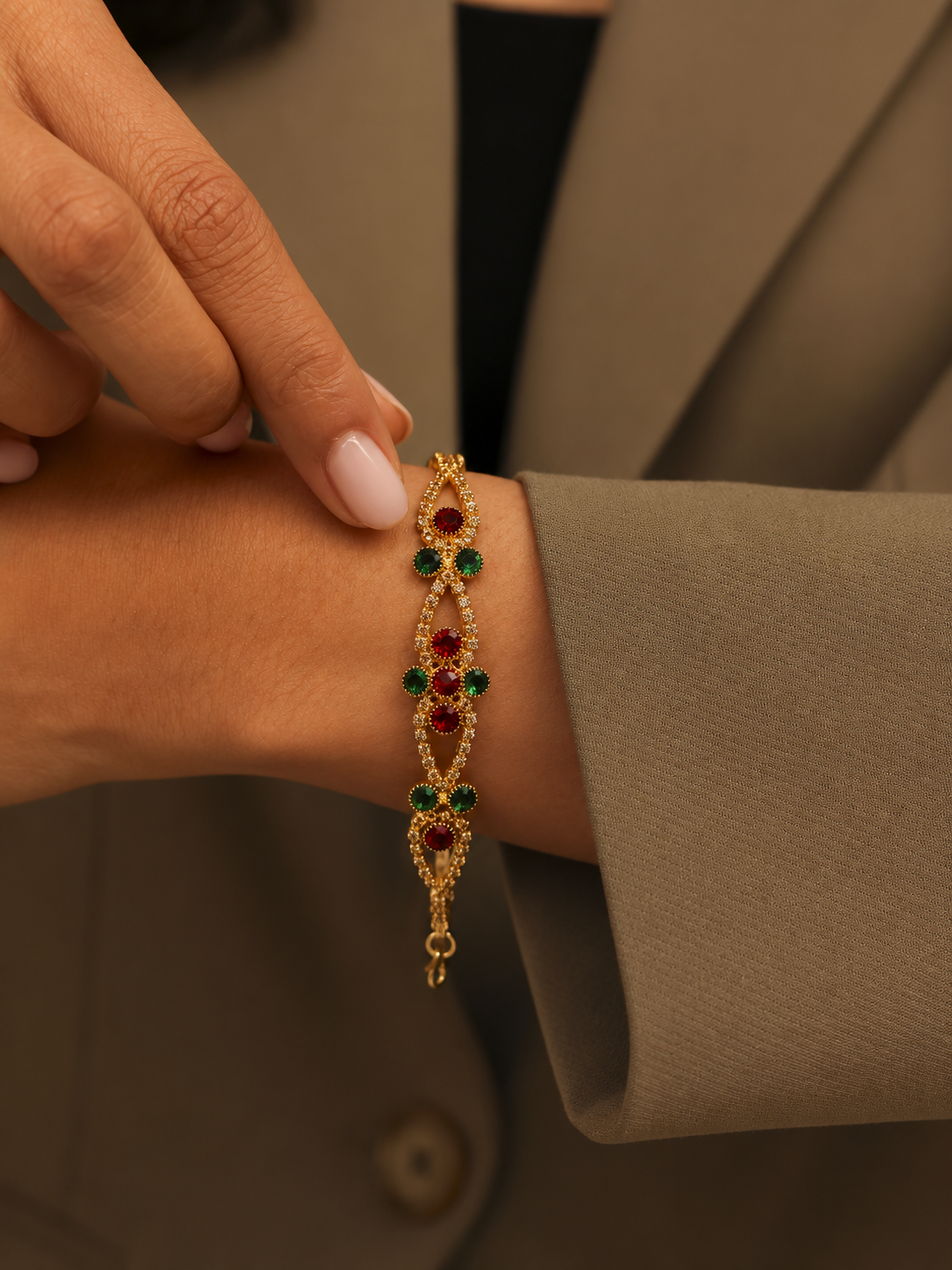 Ruby & Emerald Elegance Bracelet