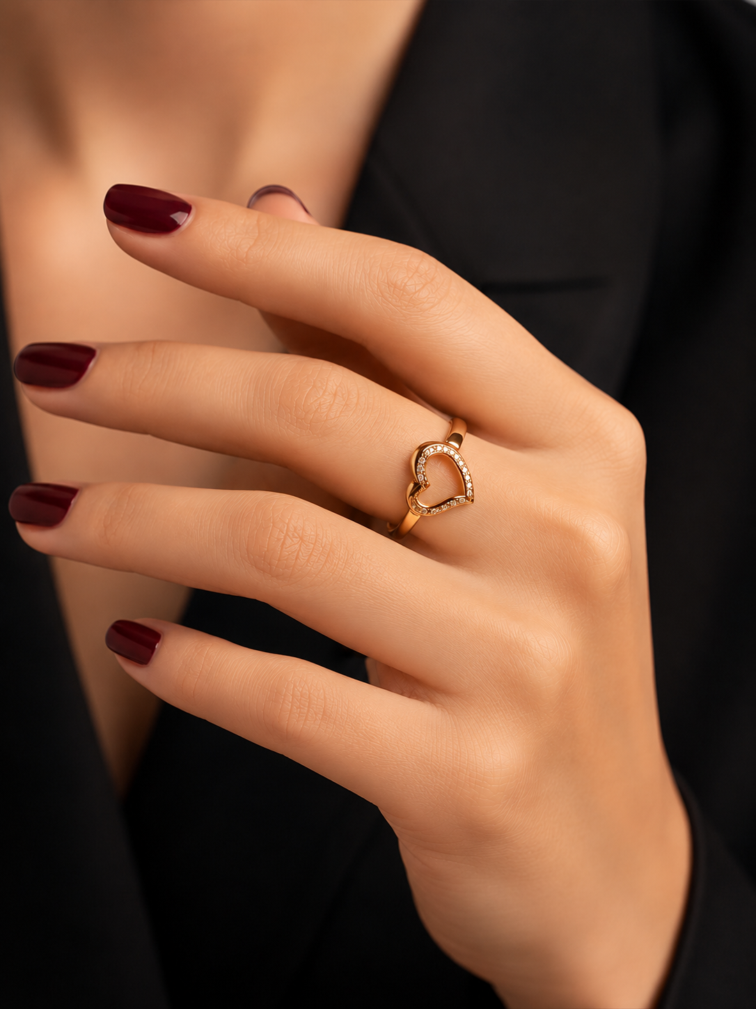 Radiant Heart Adjustable Ring