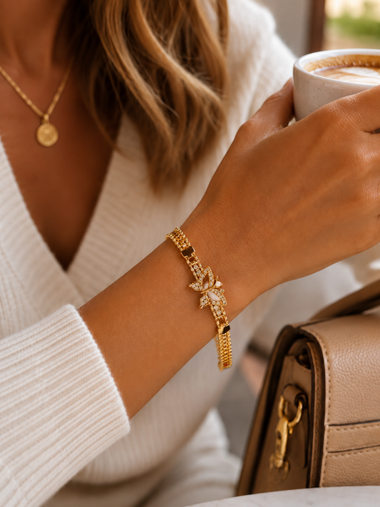 Crystal Bloom Link Bracelet