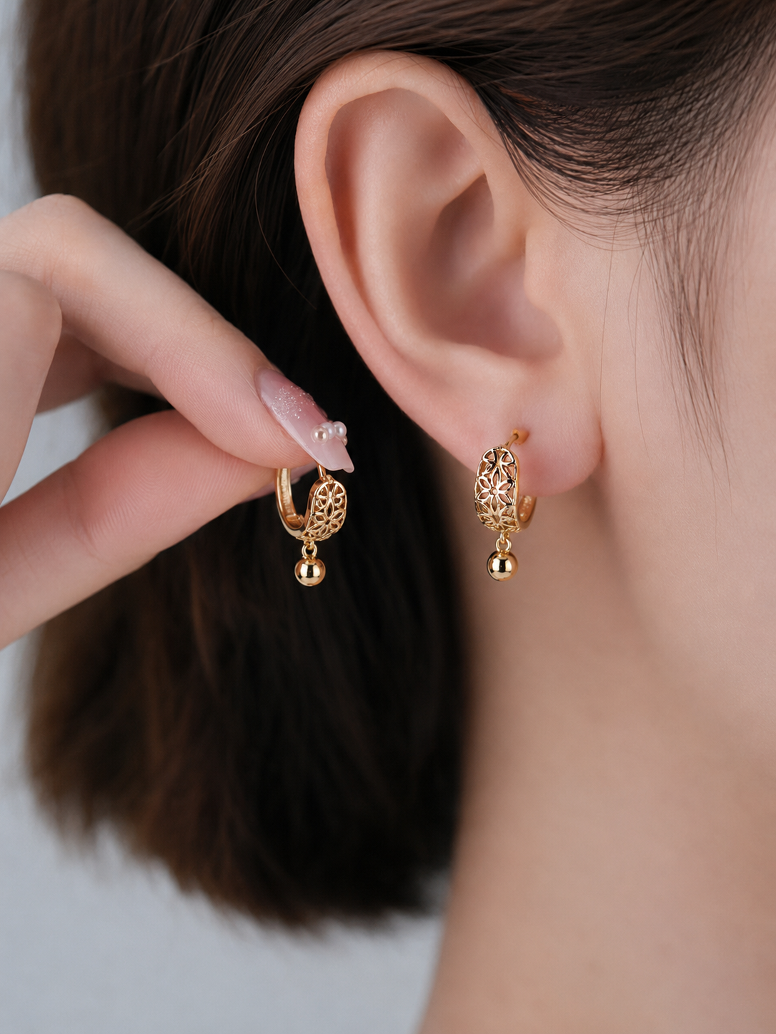 Golden Bloom Hoop Earrings