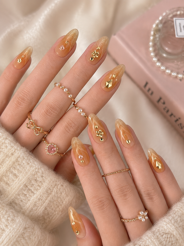Amber Blossom Nail Set